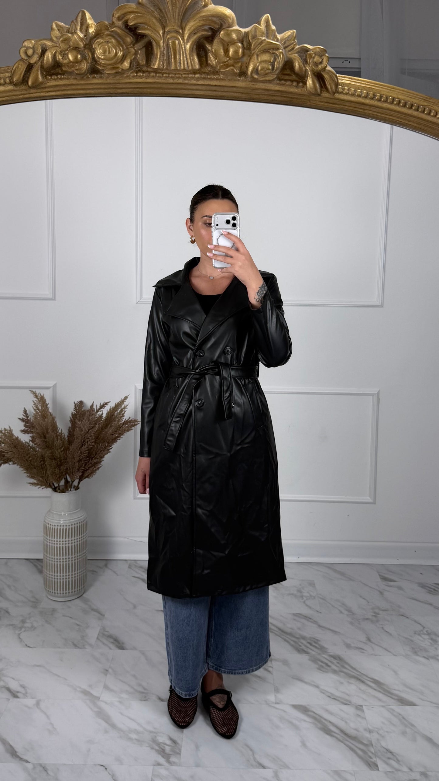 Trench Lungo eco-pelle