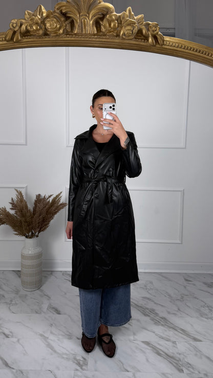 Trench Lungo eco-pelle