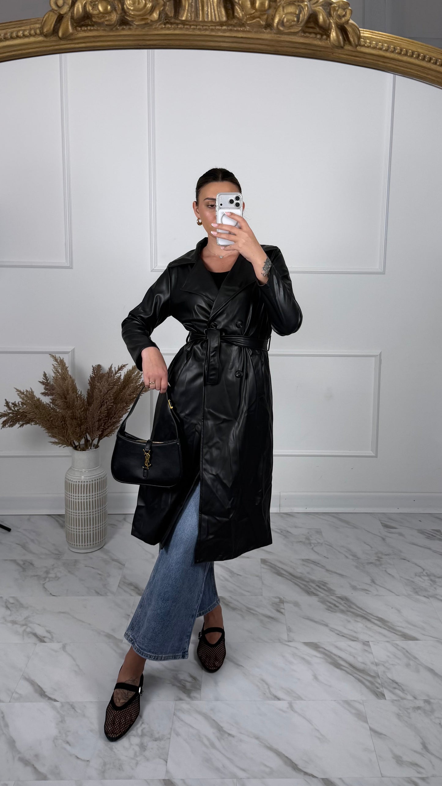 Trench Lungo eco-pelle