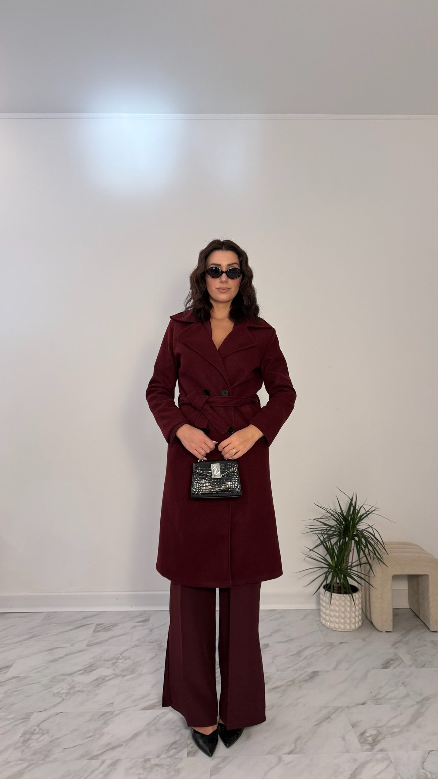 Cappotto Manhattan Lungo bordeaux