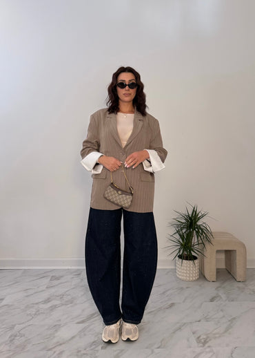 Blazer Office gessato tortora