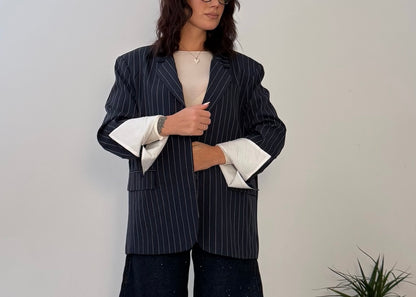 Blazer Office gessato blu