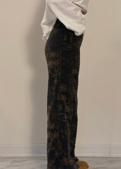 Jeans Flower velvet